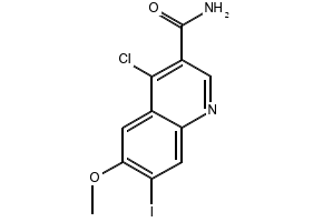 6-(BENZYLOXY)-4-CHLORO-7-METHOXYQUINOLINE-3-CARBOXAMIDE structure, CAS 476193-59-6