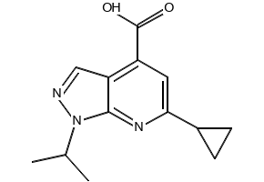 6-(FURAN-2-YL)-1-ISOPROPYL-1H-PYRAZOLO[3,4-B]PYRIDINE-4-CARBOXYLIC ACID structure, CAS 900137-06-6