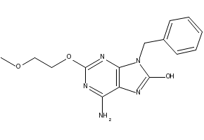 6-AMINO-9-BENZYL-2-(2-METHOXYETHOXY)-9H-PURIN-8-OL structure, CAS 226907-52-4