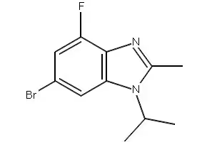 6-BROMO-4-FLUORO-1-ISOPROPYL-2-METHYL-1H-BENZO[D]IMIDAZOLE structure, CAS 1231930-33-8