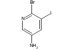 6-BROMO-5-IODOPYRIDIN-3-AMINE structure, CAS 697300-68-8