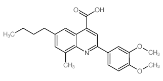 6-BUTYL-2-(3,4-DIMETHOXYPHENYL)-8-METHYLQUINOLINE-4-CARBOXYLIC ACID structure, CAS 175205-02-4