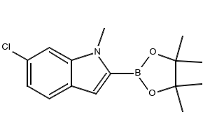 6-CHLORO-1-METHYL-2-(4,4,5,5-TETRAMETHYL-1,3,2-DIOXABOROLAN-2-YL)-1H-INDOLE structure, CAS 1073353-82-8