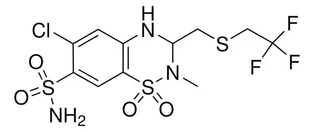 6-CHLORO-3-(((2,2,2-TRIFLUOROETHYL)THIO)METHYL)-3,4-DIHYDRO-2H-BENZO[E][1,2,4]THIADIAZINE-7-SULFONAMIDE 1,1-DIOXIDE structure, CAS 1764-85-8