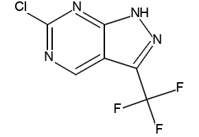 6-CHLORO-3-TRIFLUOROMETHYL-1H-PYRAZOLO[3,4-D]PYRIMIDINE structure, CAS 1211590-25-8