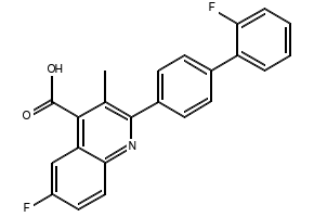6-FLUORO-2-(2'-FLUORO-[1,1'-BIPHENYL]-4-YL)-3-METHYLQUINOLINE-4-CARBOXYLIC ACID structure, CAS 96187-53-0