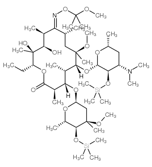 6-O-METHYL-2',4''-BIS-O-(TRIMETHYLSILYL)ERYTHROMYCIN 9-[O-(1-ETHOXY-1-METHYLETHYL)OXIME] structure, CAS 119699-81-9