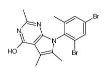 7-(2,4-DIBROMO-6-METHYLPHENYL)-2,5,6-TRIMETHYL-3H-PYRROLO[2,3-D]PYRIMIDIN-4(7H)-ONE structure, CAS 291539-88-3