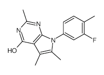 7-(3-FLUORO-4-METHYLPHENYL)-2,5,6-TRIMETHYL-3H-PYRROLO[2,3-D]PYRIMIDIN-4(7H)-ONE structure, CAS 950418-23-2