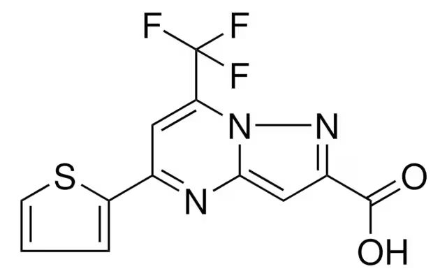 7-(THIOPHEN-2-YL)PYRAZOLO[1,5-A]PYRIMIDINE-3-CARBOXYLIC ACID structure, CAS 676247-93-1