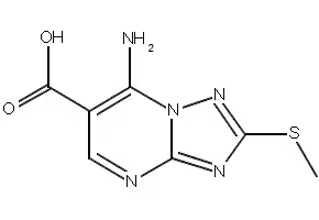 7-AMINO-2-(METHYLTHIO)-[1,2,4]TRIAZOLO[1,5-A]PYRIMIDINE-6-CARBOXYLIC ACID structure, CAS 113967-71-8