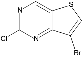 7-BROMO-2-CHLOROTHIENO[3,2-D]PYRIMIDINE structure, CAS 1152475-42-7