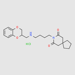 8-(4-(((2,3-DIHYDROBENZO[B][1,4]DIOXIN-2-YL)METHYL)AMINO)BUTYL)-8-AZASPIRO[4.5]DECANE-7,9-DIONE HYDROCHLORIDE structure, CAS 11377-33-6