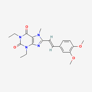 8-[(E)-2-(3,4-DIMETHOXYPHENYL)ETHENYL]-1,3-DIETHYL-7-METHYL-PURINE-2,6 -DIONE structure, CAS 155270-99-8
