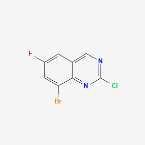 8-BROMO-2-CHLORO-6-FLUOROQUINAZOLINE structure, CAS 953039-63-9