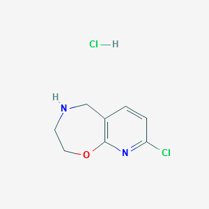 8-CHLORO-2,3,4,5-TETRAHYDROPYRIDO[3,2-F][1,4]OXAZEPINE HYDROCHLORIDE structure, CAS 956431-49-5