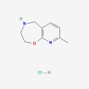 8-METHYL-2,3,4,5-TETRAHYDROPYRIDO[3,2-F][1,4]OXAZEPINE HYDROCHLORIDE structure, CAS 956433-31-1
