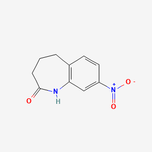 8-NITRO-1,3,4,5-TETRAHYDRO-2H-1-BENZAZEPIN-2-ONE structure, CAS 22246-79-3
