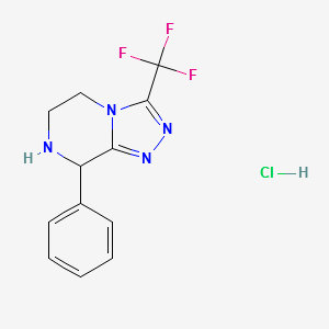 8-PHENYL-3-(TRIFLUOROMETHYL)-5,6,7,8-TETRAHYDRO-[1,2,4]TRIAZOLO[4,3-A]PYRAZINE HYDROCHLORIDE structure, CAS 762240-94-8