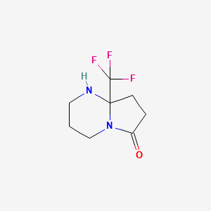 8A-(TRIFLUOROMETHYL)HEXAHYDROPYRROLO[1,2-A]PYRIMIDIN-6(7H)-ONE structure, CAS 1187570-21-3