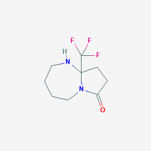 9A-(TRIFLUOROMETHYL)HEXAHYDRO-1H-PYRROLO[1,2-A][1,3]DIAZEPIN-7(8H)-ONE structure, CAS 1186600-12-3
