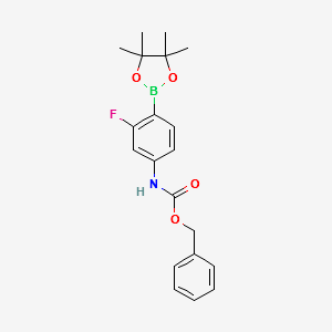 BENZYL (3-FLUORO-4-(4,4,5,5-TETRAMETHYL-1,3,2-DIOXABOROLAN-2-YL)PHENYL)CARBAMATE structure, CAS 1218791-13-9