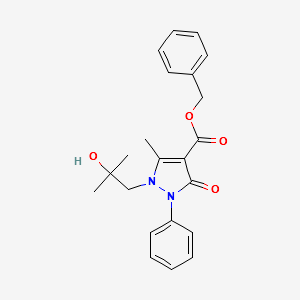 BENZYL 1-(2-HYDROXY-2-METHYLPROPYL)-5-METHYL-3-OXO-2-PHENYL-2,3-DIHYDRO-1H-PYRAZOLE-4-CARBOXYLATE structure, CAS 913376-52-0