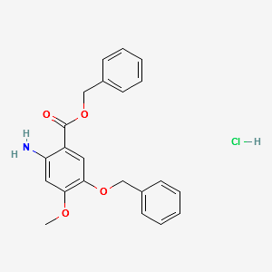 BENZYL 2-AMINO-5-(BENZYLOXY)-4-METHOXYBENZOATE HYDROCHLORIDE structure, CAS 634197-80-1