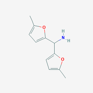 BIS(5-METHYLFURAN-2-YL)METHANAMINE structure, CAS 933745-91-6