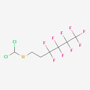 DICHLORO(METHYL)(3,3,4,4,5,5,6,6,6-NONAFLUOROHEXYL)SILANE structure, CAS 38436-16-7