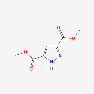 DIMETHYL 1H-PYRAZOLE-3,5-DICARBOXYLATE structure, CAS 4077-76-3