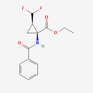 ETHYL (1S,2R)-1-BENZAMIDO-2-(DIFLUOROMETHYL)CYCLOPROPANECARBOXYLATE structure, CAS 1083005-84-8