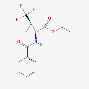 ETHYL (1S,2R)-1-BENZAMIDO-2-(TRIFLUOROMETHYL)CYCLOPROPANECARBOXYLATE structure, CAS 1068146-77-9