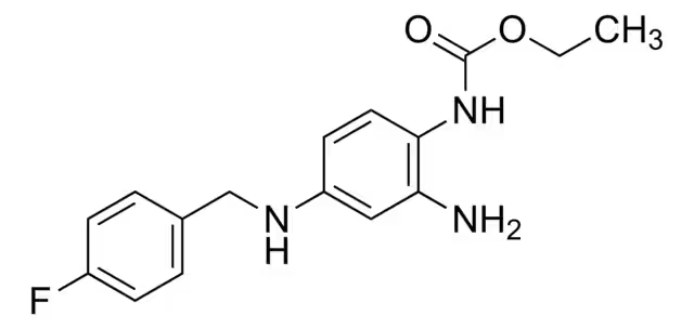ETHYL (2-AMINO-4-((4-FLUOROBENZYL)AMINO)PHENYL)CARBAMATE DIHYDROCHLORIDE structure, CAS 150812-13-8