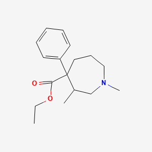 ETHYL 1,3-DIMETHYL-4-PHENYLAZEPANE-4-CARBOXYLATE structure, CAS 509-84-2