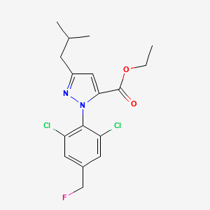 ETHYL 1-(2,6-DICHLORO-4-(FLUOROMETHYL)PHENYL)-3-ISOBUTYL-1H-PYRAZOLE-5-CARBOXYLATE structure, CAS 126100-06-9