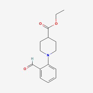 ETHYL 1-(2-FORMYLPHENYL)PIPERIDINE-4-CARBOXYLATE structure, CAS 259683-56-2