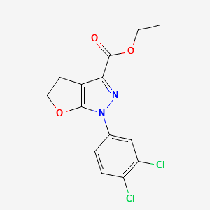 ETHYL 1-(3,4-DICHLOROPHENYL)-4,5-DIHYDRO-1H-FURO[2,3-C]PYRAZOLE-3-CARBOXYLATE structure, CAS 1245080-11-8