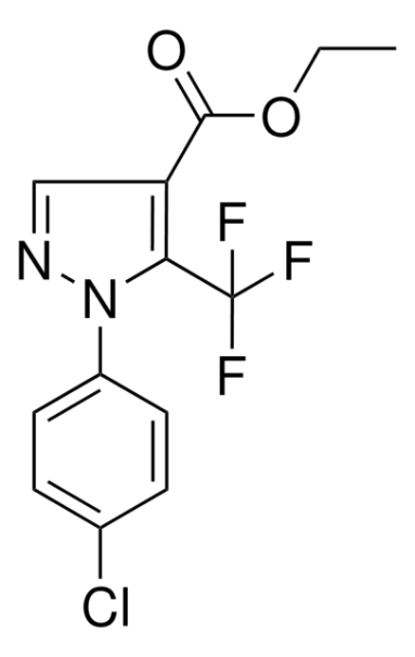 ETHYL 1-(4-CHLOROPHENYL)-5-(TRIFLUOROMETHYL)-1H-PYRAZOLE-4-CARBOXYLATE structure, CAS 112055-36-4