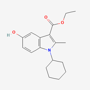 ETHYL 1-CYCLOHEXYL-5-HYDROXY-2-METHYL-1H-INDOLE-3-CARBOXYLATE structure, CAS 101782-20-1