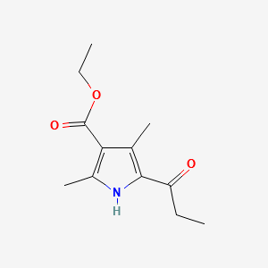 ETHYL 2,4-DIMETHYL-5-PROPIONYL-1H-PYRROLE-3-CARBOXYLATE structure, CAS 74999-33-0