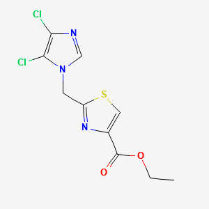 ETHYL 2-((4,5-DICHLORO-1H-IMIDAZOL-1-YL)METHYL)THIAZOLE-4-CARBOXYLATE structure, CAS 175202-20-7