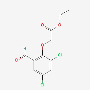 ETHYL 2-(2,4-DICHLORO-6-FORMYLPHENOXY)ACETATE structure, CAS 16861-40-8
