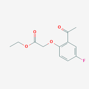 ETHYL 2-(2-ACETYL-4-FLUOROPHENOXY)ACETATE structure, CAS 34849-57-5