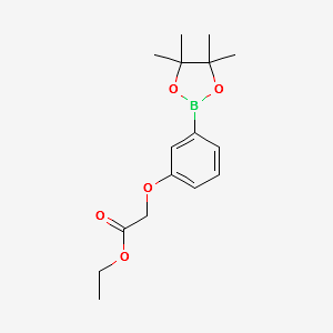 ETHYL 2-(3-(4,4,5,5-TETRAMETHYL-1,3,2-DIOXABOROLAN-2-YL)PHENOXY)ACETATE structure, CAS 850411-07-3