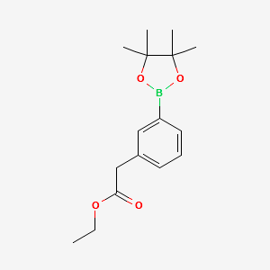 ETHYL 2-(3-(4,4,5,5-TETRAMETHYL-1,3,2-DIOXABOROLAN-2-YL)PHENYL)ACETATE structure, CAS 1198615-70-1