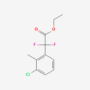 ETHYL 2-(3-CHLORO-2-METHYLPHENYL)-2,2-DIFLUOROACETATE structure, CAS 1215205-45-0