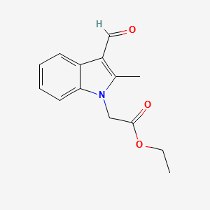 ETHYL 2-(3-FORMYL-2-METHYL-1H-INDOL-1-YL)ACETATE structure, CAS 433307-59-6