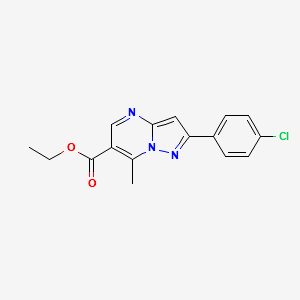 ETHYL 2-(4-CHLOROPHENYL)-7-METHYLPYRAZOLO[1,5-A]PYRIMIDINE-6-CARBOXYLATE structure, CAS 175201-54-4