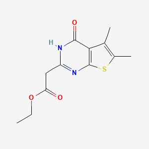 ETHYL 2-(5,6-DIMETHYL-4-OXO-3,4-DIHYDROTHIENO[2,3-D]PYRIMIDIN-2-YL)ACETATE structure, CAS 105219-73-6